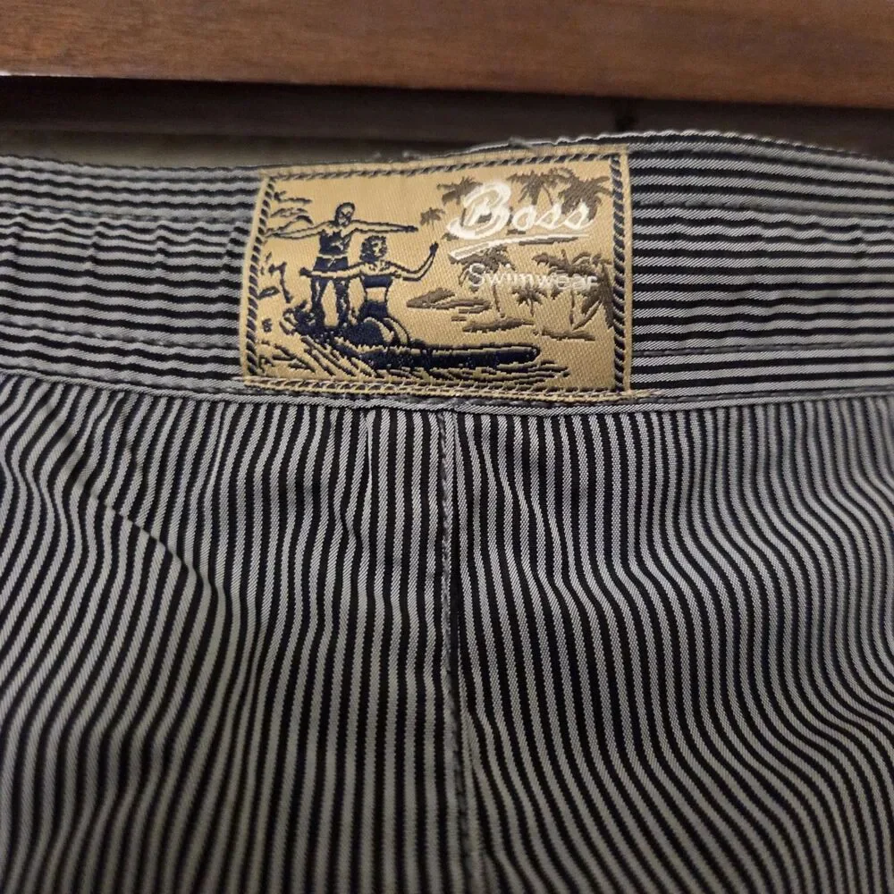 Hugo Boss Batfish Swim Shkrts Trunks Pinstripe Grey Medium